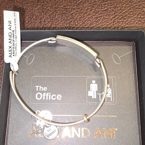 2 ALEX & ANI Gold tone Inline Bar THE OFFICE Collectible Bangle Expandable NIB - Picture 9 of 10